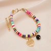 European and American beach Bohemian colorful soft clay multi-layer bracelet, coin, sun, palm, eye bracelet and jewelry Specification image